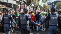Thousands of anti-migrant protesters march in South Africa amid heavy police presence